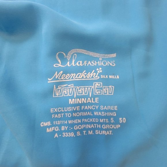 Blue Saree PRE-PLEATED Saree Pre Stitched Adjustable Waist  Ready to Wear  NEW! - Picture 9 of 9